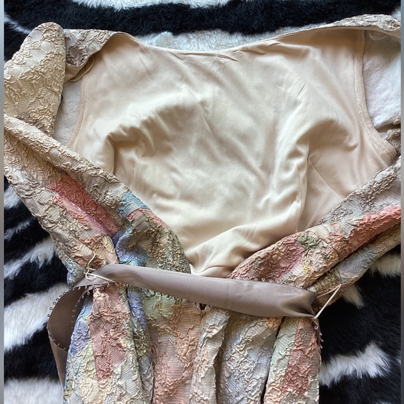 Adrianna Papell Jacquard Column Gown. S3 - Picture 15 of 17